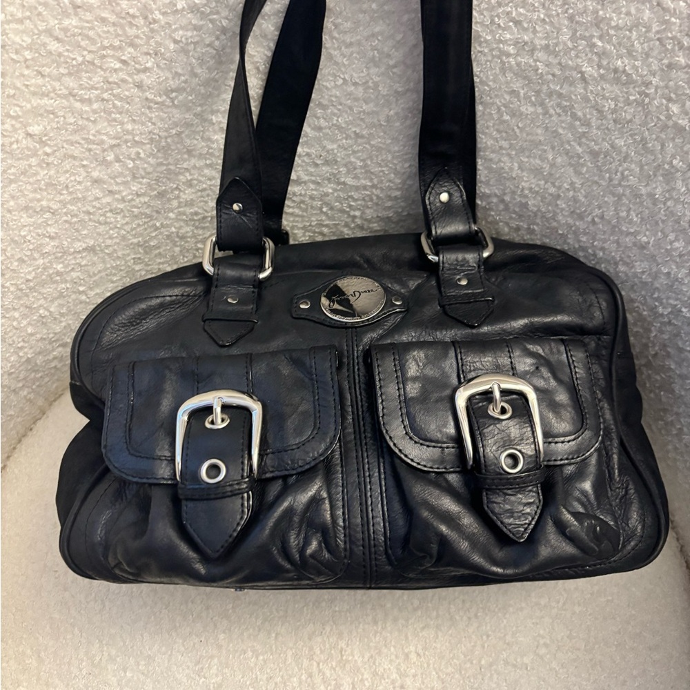 Junior Drake Black Leather Bag